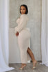 Heather Ribbed Knit Dress With Bolero SET